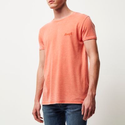 Orange strength slogan t-shirt